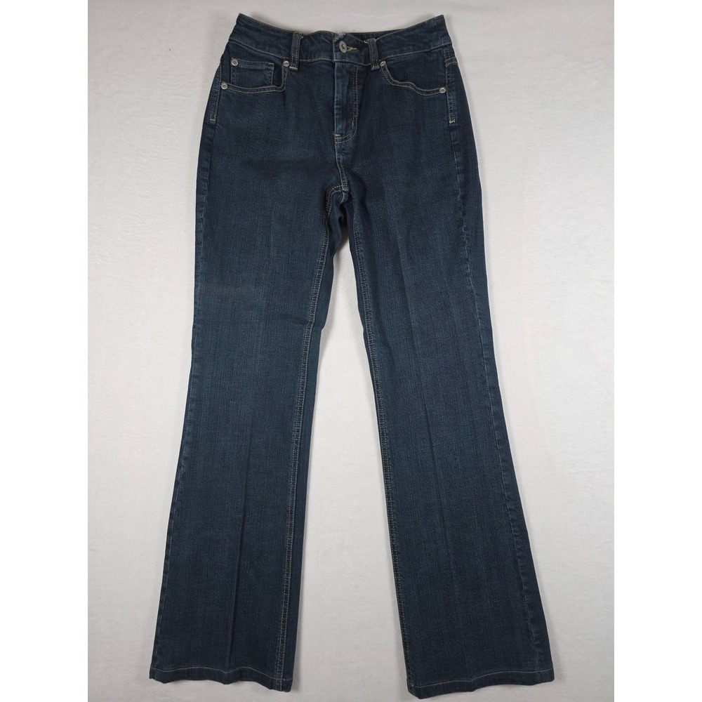 Chico's Platinum Bootcut Jeans Mid Rise Dark Wash Women's 00 Denim Stretch
